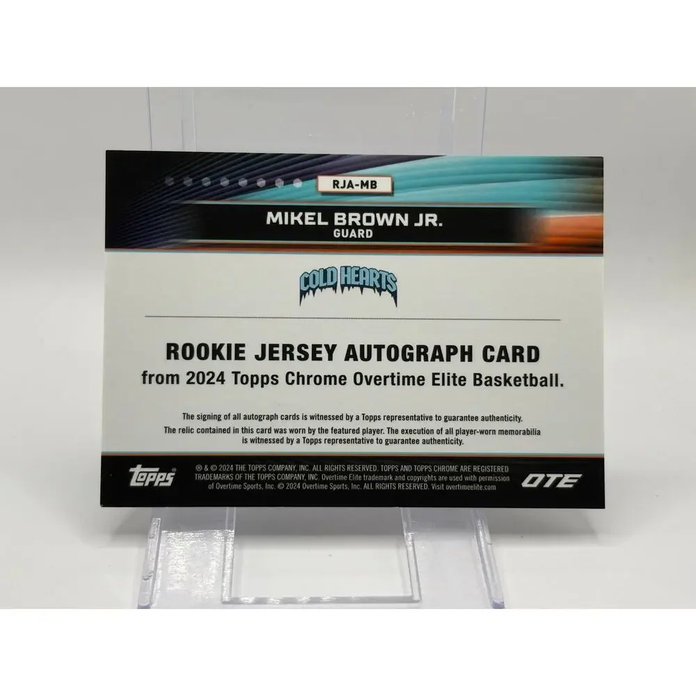 2024 Topps Chrome OTE Mikel Brown Jr Rookie Refractor Jersey Patch Auto RC